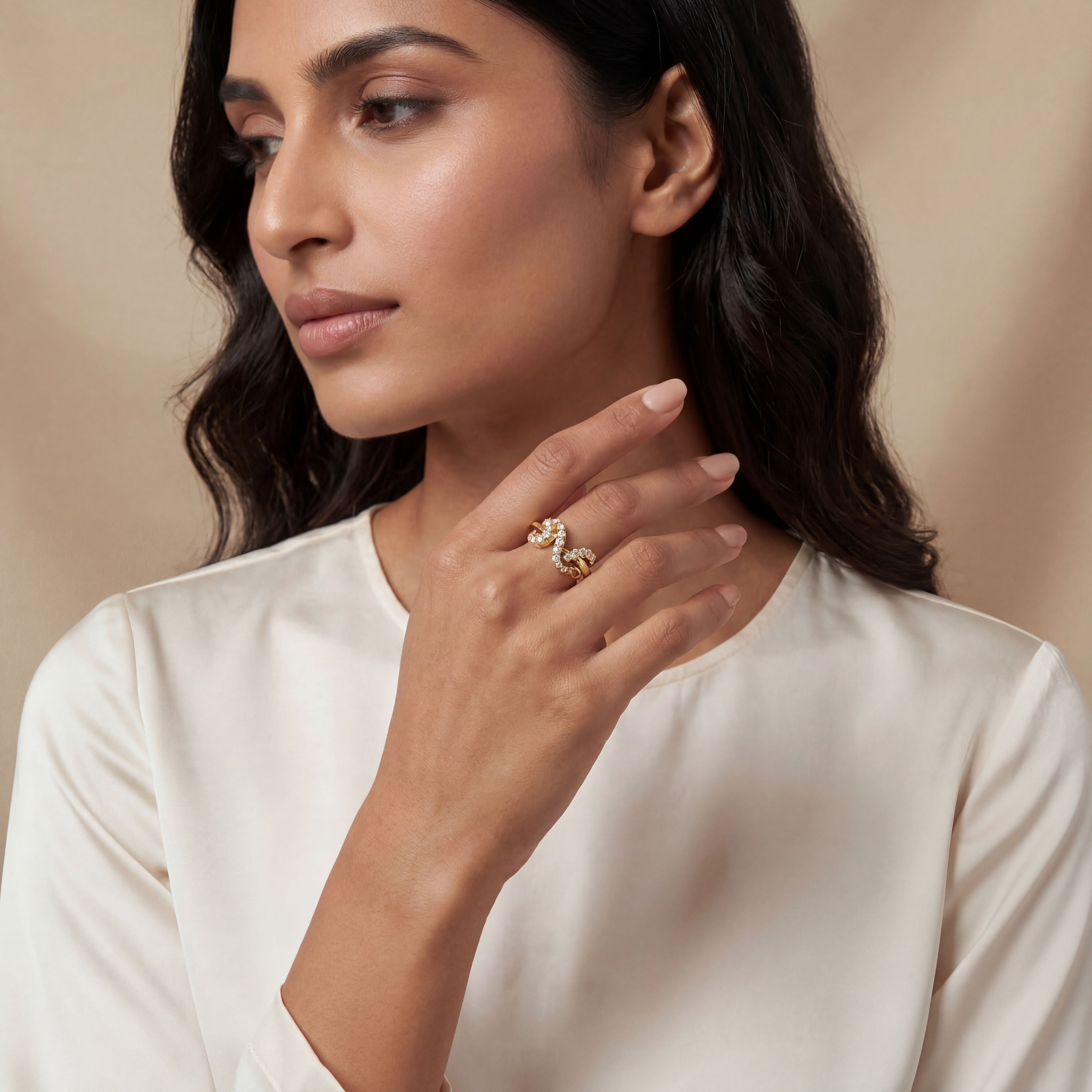 Romantic Floral Twist Floral ring