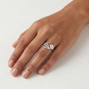 Romantic Floral Leaf Bypass Ring