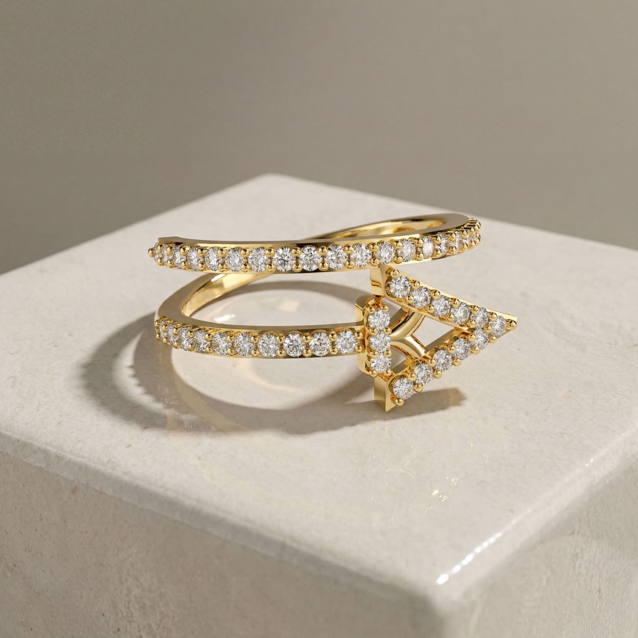 Alokki A CZ Square Wrap Ring