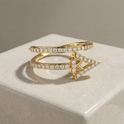 Alokki A CZ Square Wrap Ring