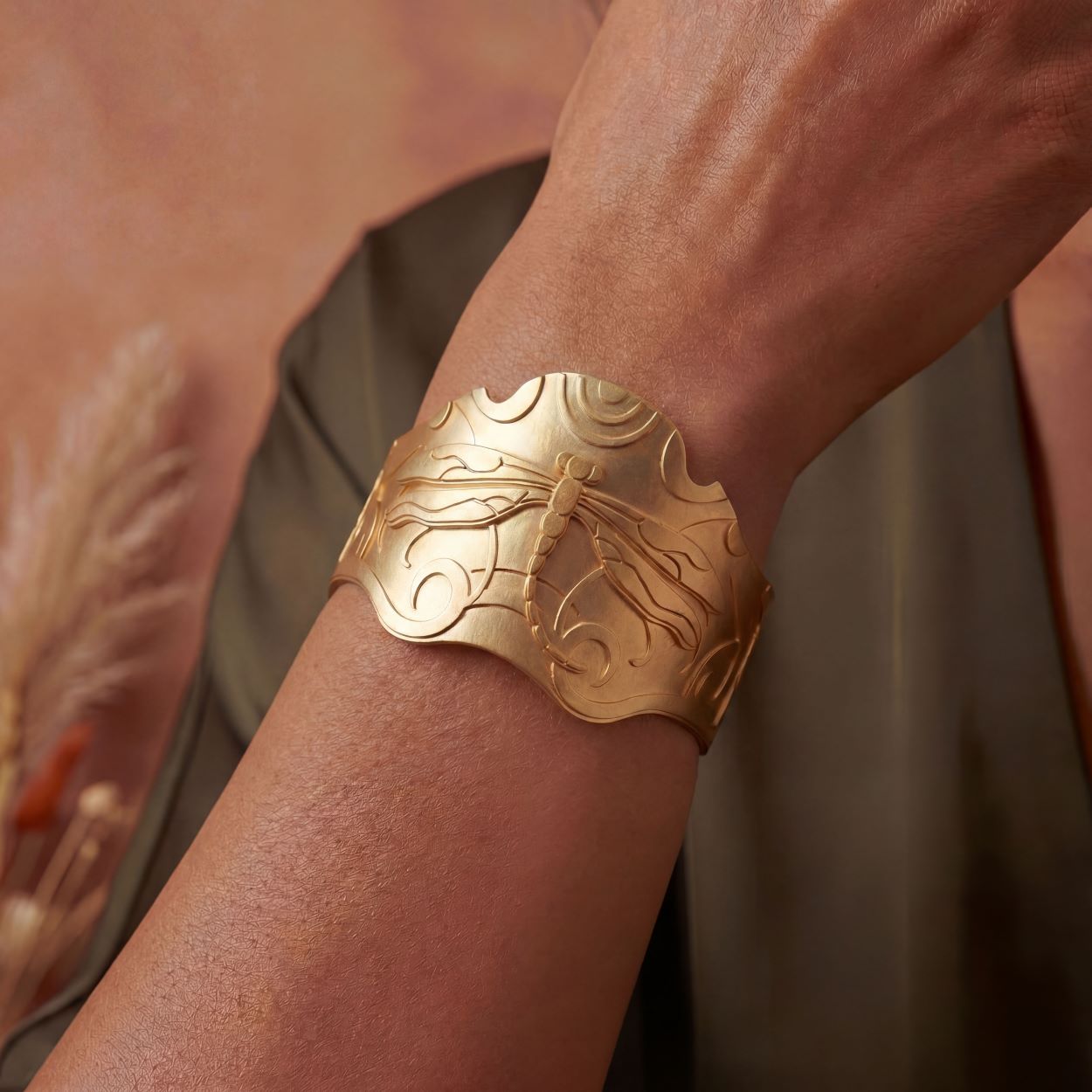 Alokki Boho Dream Dragonfly Wide Cuff