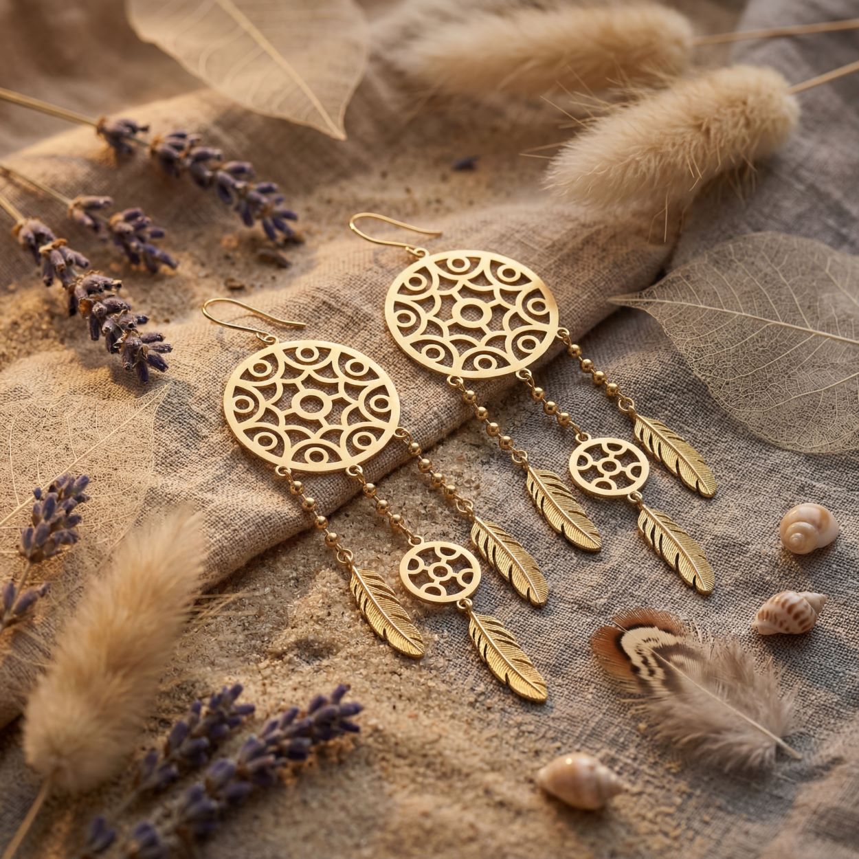 Alokki Boho Dream Catcher Hook Earrings