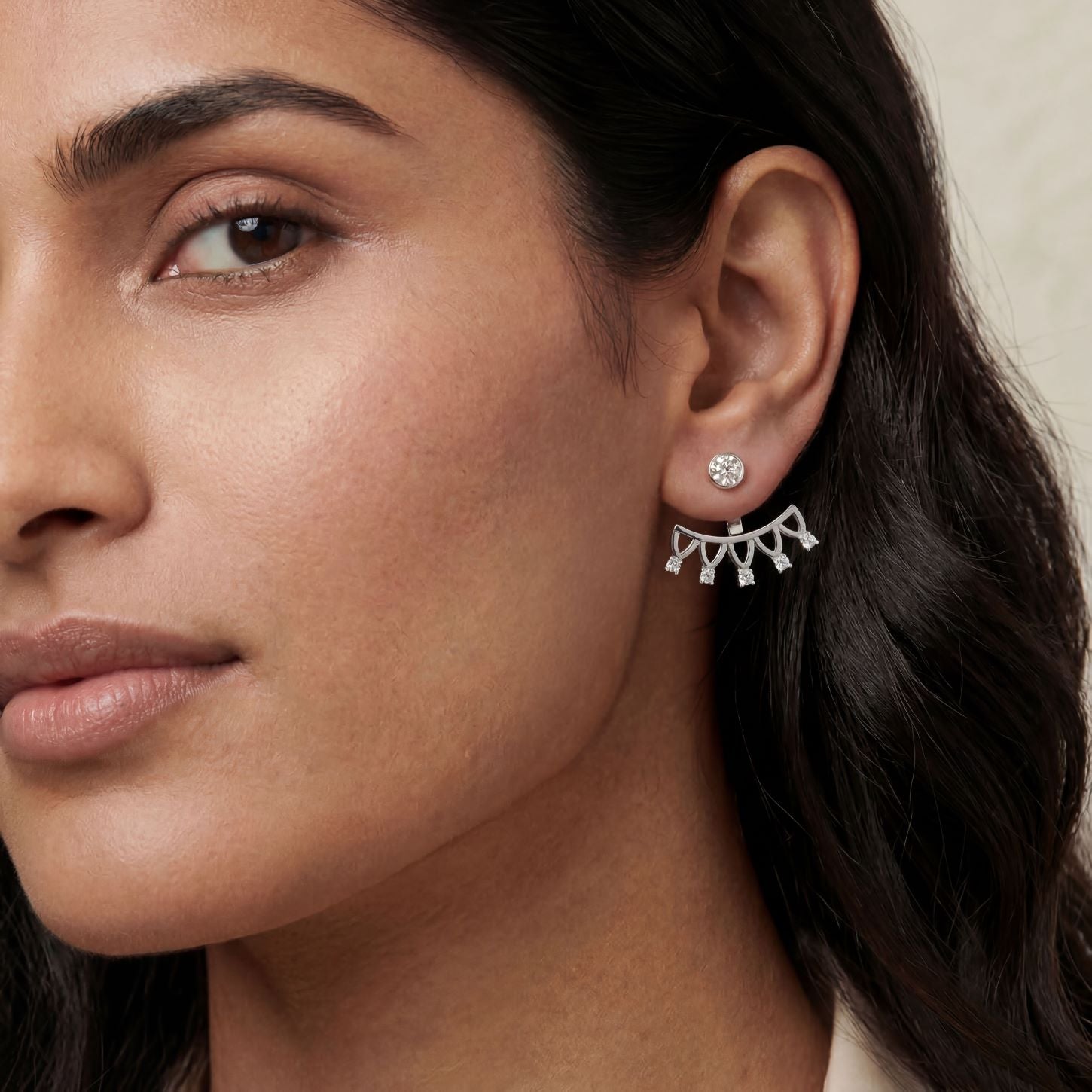 Romantic Floral Front Back Stud Earrings