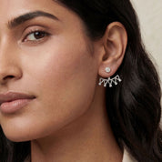 Romantic Floral Front Back Stud Earrings