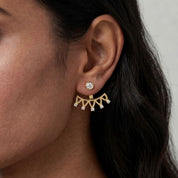 Romantic Floral Petals Front Back Stud Earrings