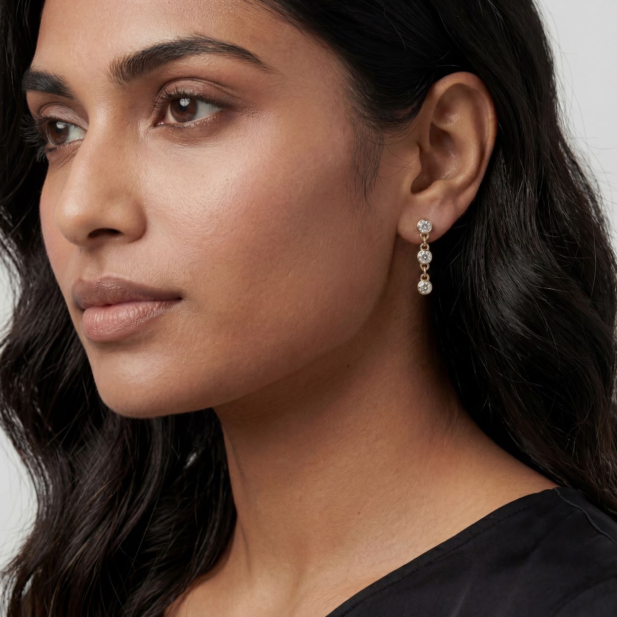 CZ Yard Drop  Earrings