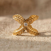 Alokki Boho Dream Criss Cross Feather Ring