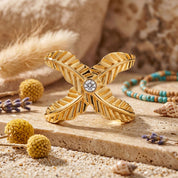 Alokki Boho Dream Criss Cross Feather Ring
