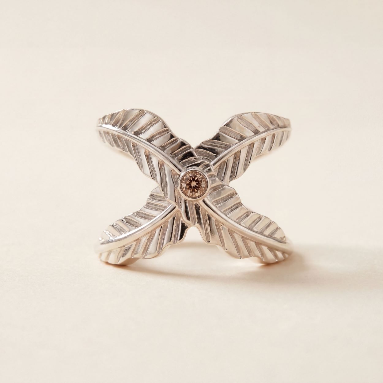 Alokki Boho Dream Criss Cross Feather Ring