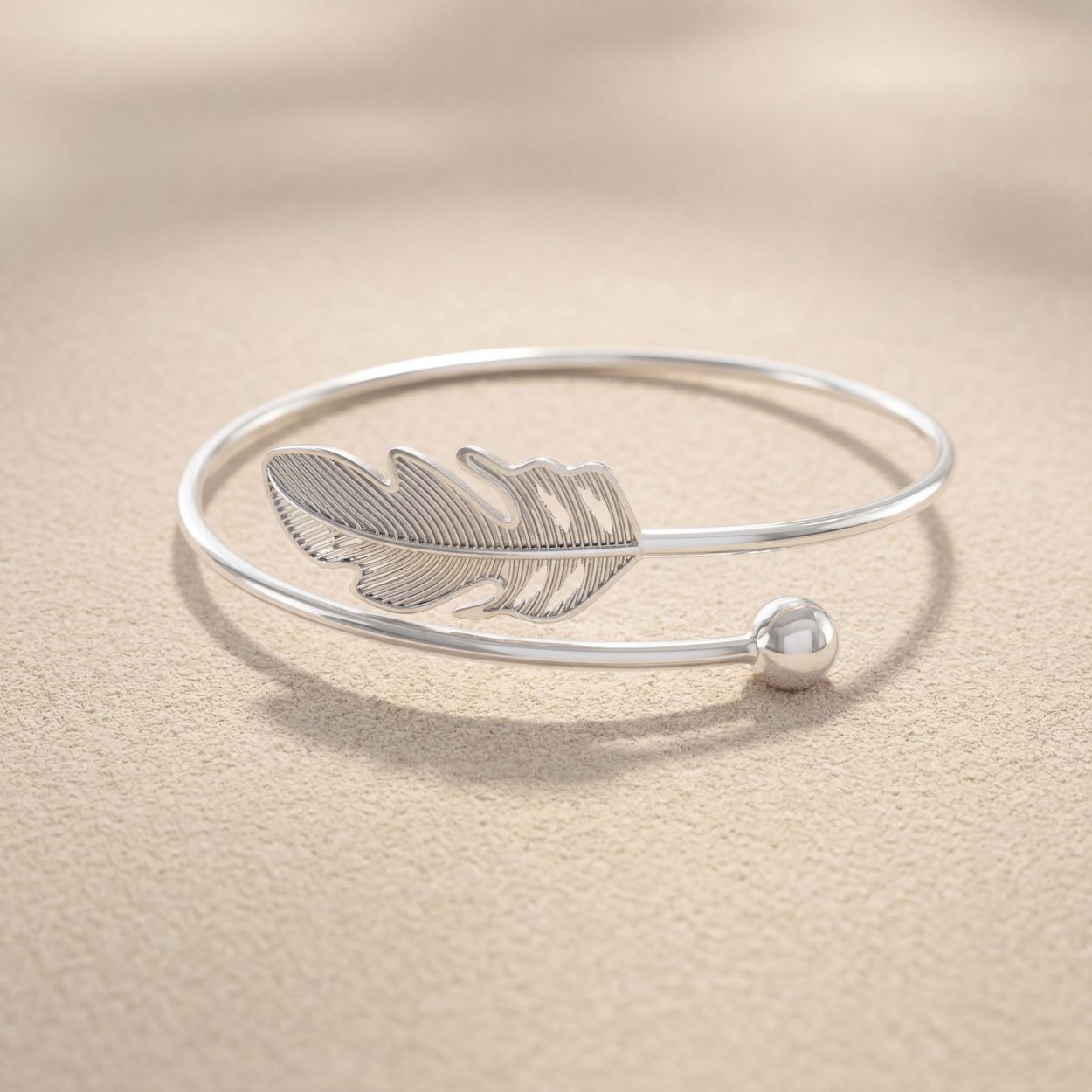 Alokki Boho Dream Feather Open Bracelet