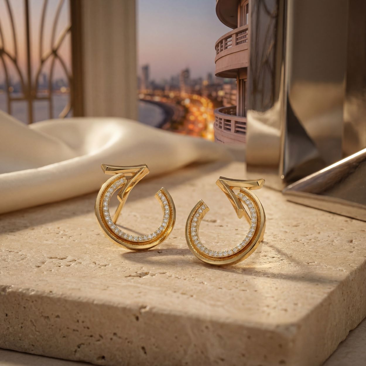 Alokki A  Open Hoop Earrings