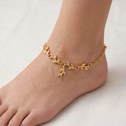 Romantic Floral Olive leaf vine anklets