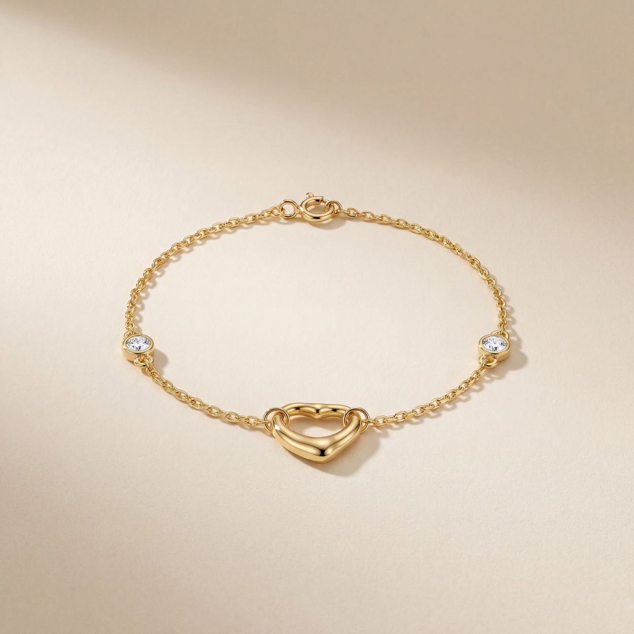 CZ By The Yard Open Heart Bracelet