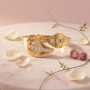 Romantic Floral Leaf Bypass Ring