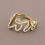 Grafiti Love ring With CZ