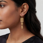 Alokki Boho Dream Square Spiral Hook Earrings