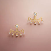 Romantic Floral Petals Front Back Stud Earrings