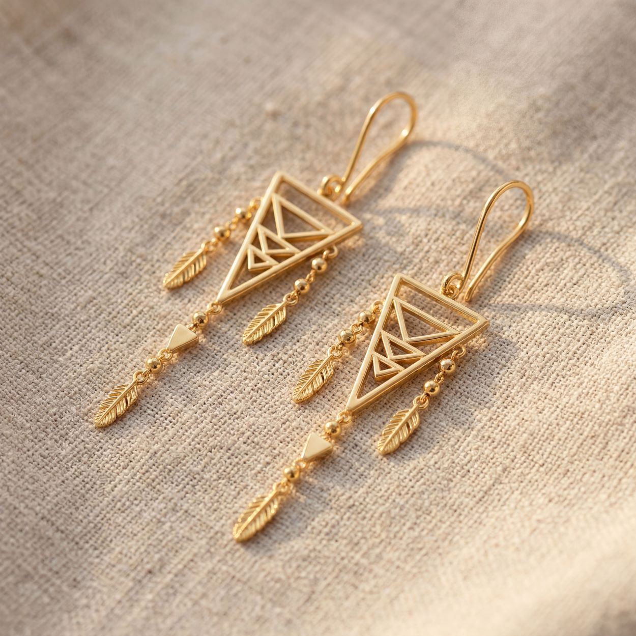 Alokki Boho Dream Triple Triangle Hook Earrings