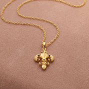 Romantic Floral Fleur De Lis Pendant