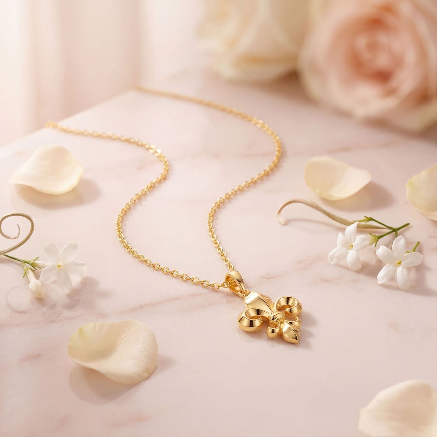 Romantic Floral Fleur De Lis Pendant