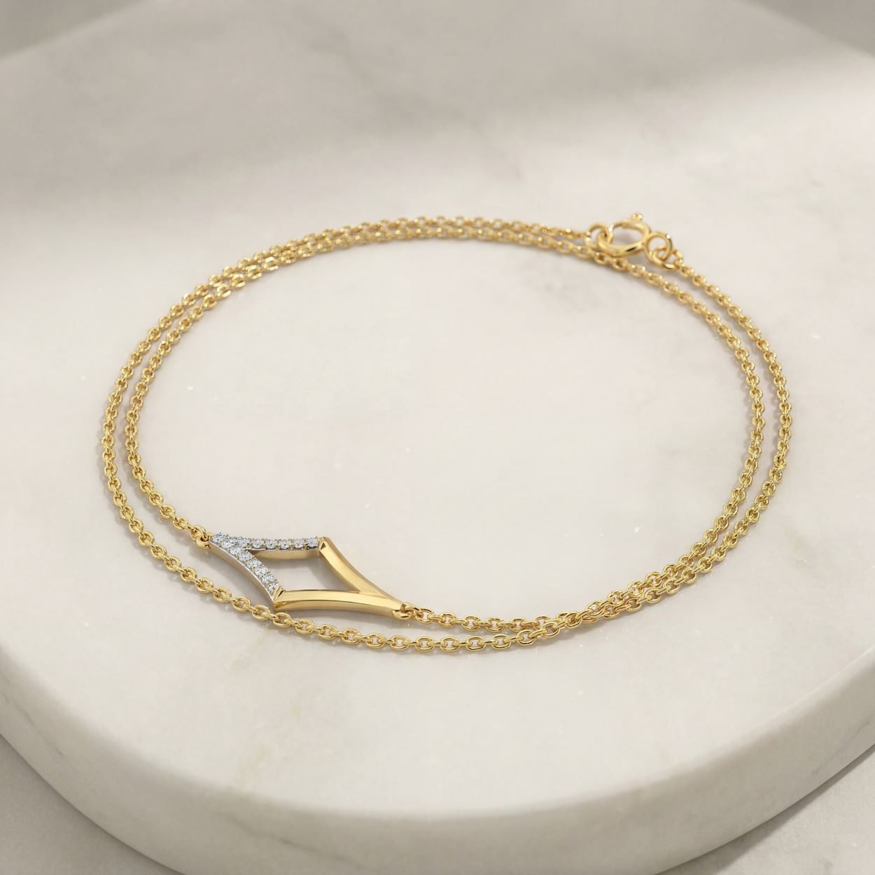 Alokki A1 CZ Double Chain Bracelet