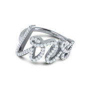 Grafitti Love ring With CZ