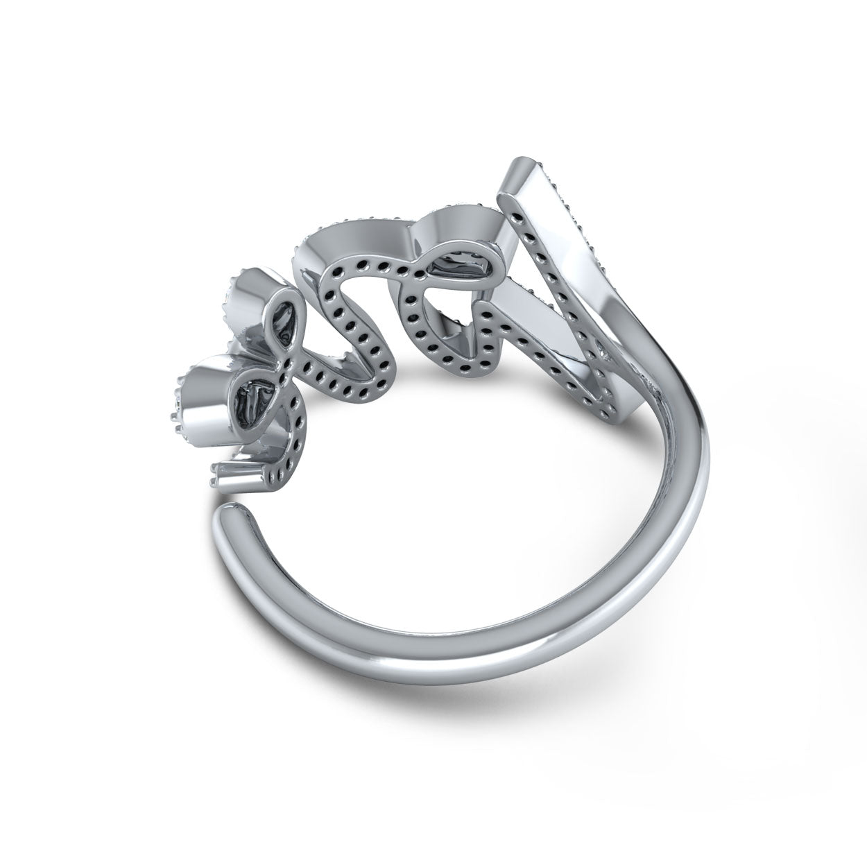 Grafitti Love ring With CZ