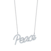 Graffiti Peace Pendant With CZ