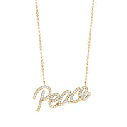 Graffiti Peace Pendant With CZ