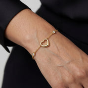 CZ By The Yard Open Heart Bracelet