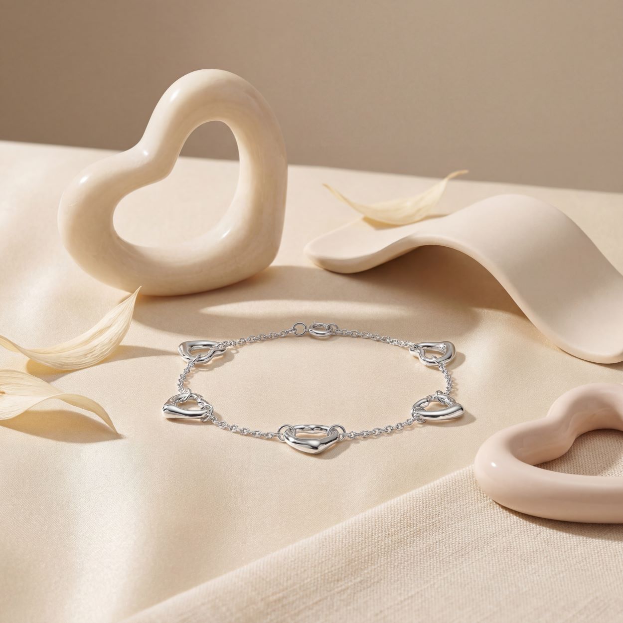 Five Open Heart Bracelet