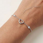 CZ By The Yard Open Heart Bracelet
