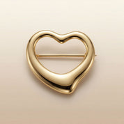 Open Heart Brooch - Gold Plated