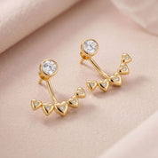 Romantic Floral Heart Front Back Stud Earrings