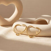 Open Heart Hoop Earrings