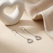 Open Heart Drop Earrings