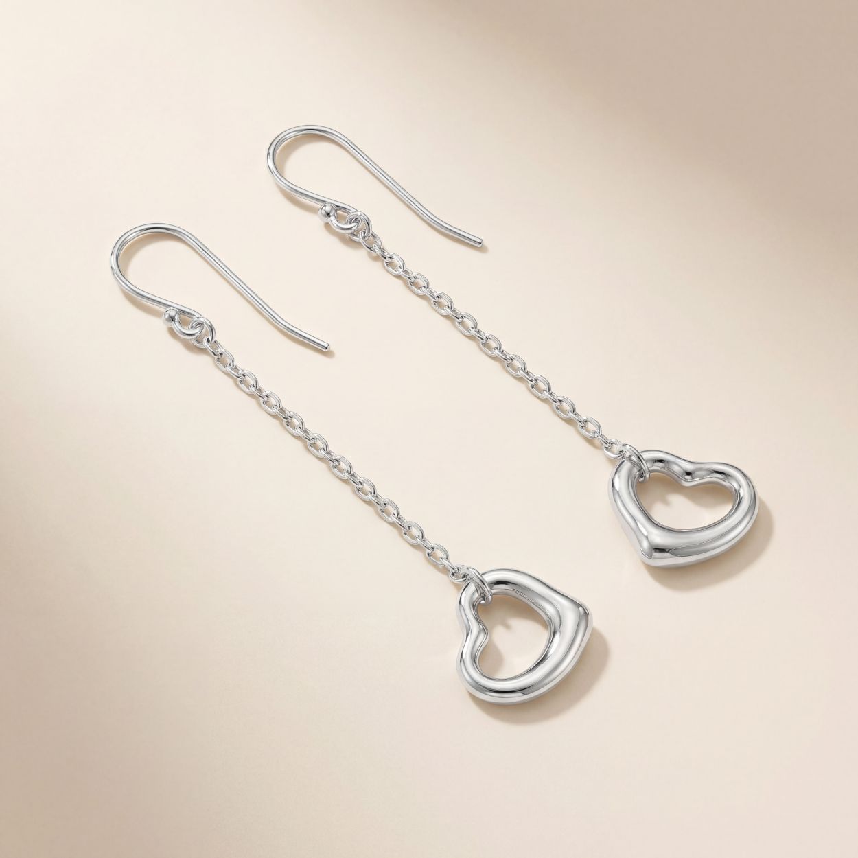 Open Heart Drop Earrings