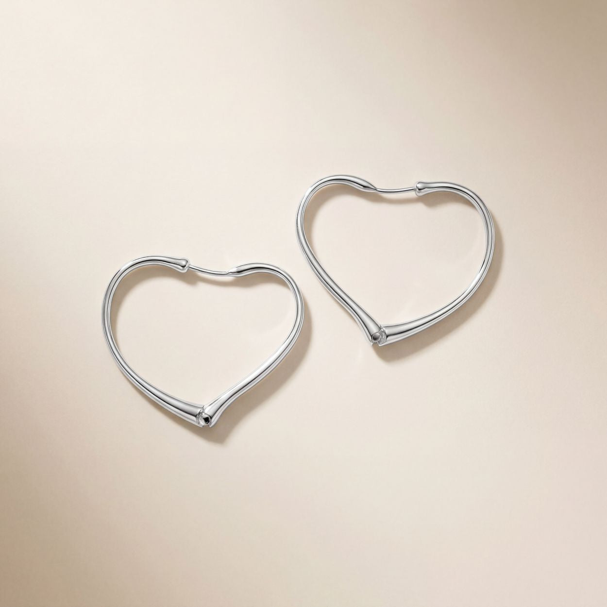 Open Heart Hoop Earrings