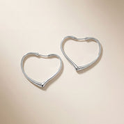 Open Heart Hoop Earrings