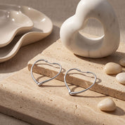 Open Heart Hoop Earrings