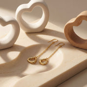 Open Heart Drop Earrings