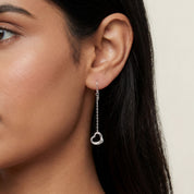 Open Heart Drop Earrings