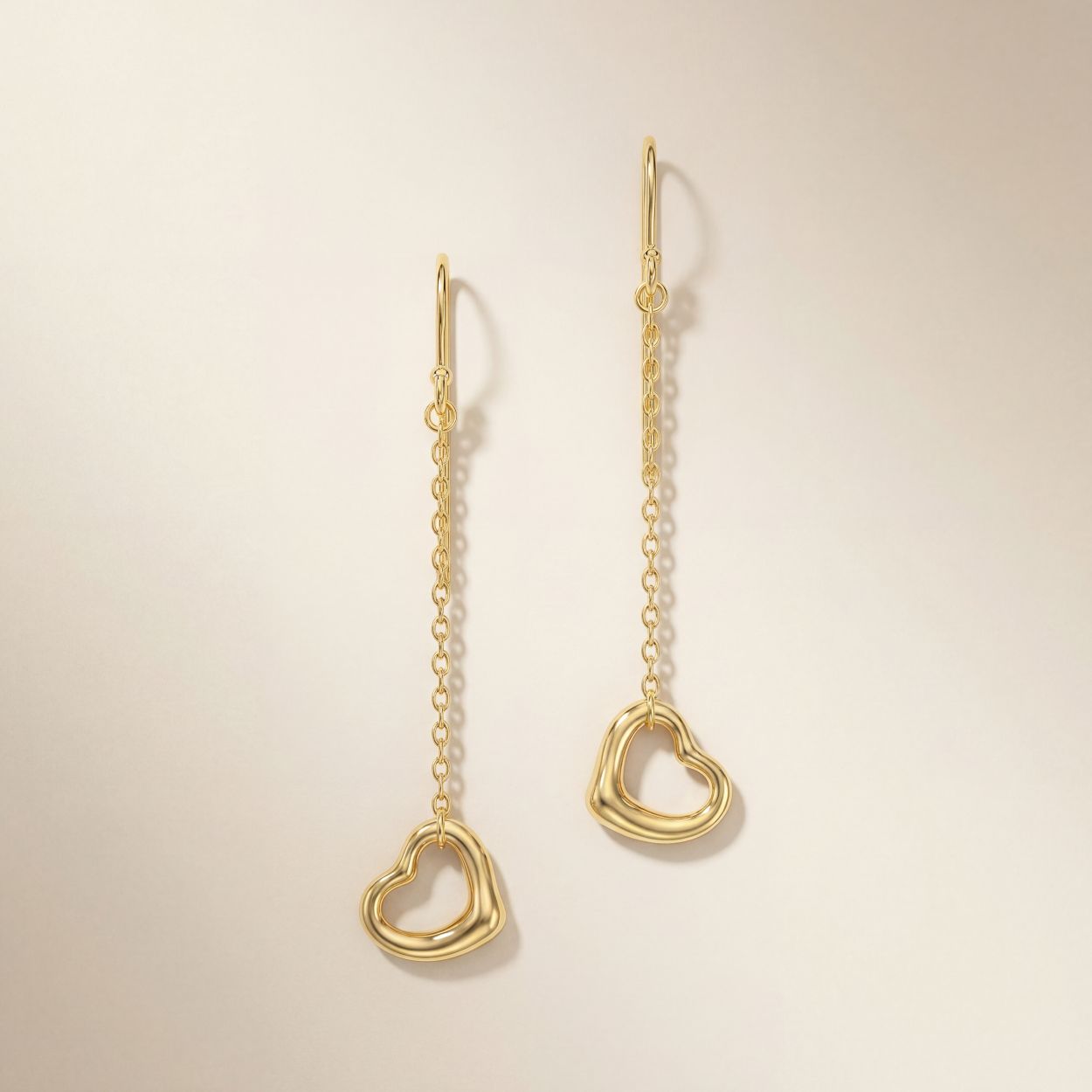 Open Heart Drop Earrings