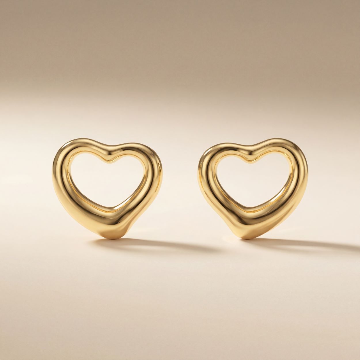 Open Heart Stud Earrings