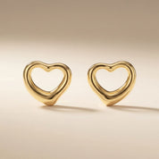 Open Heart Stud Earrings
