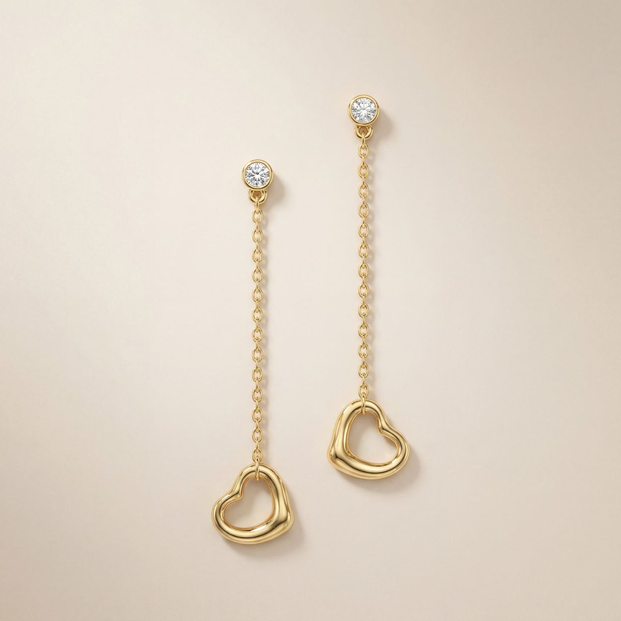 CZ By The Yard Open Heart Earrings