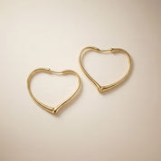Open Heart Hoop Earrings