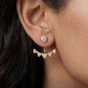 Romantic Floral Heart Front Back Stud Earrings