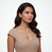 Open Heart Pendant with CZ