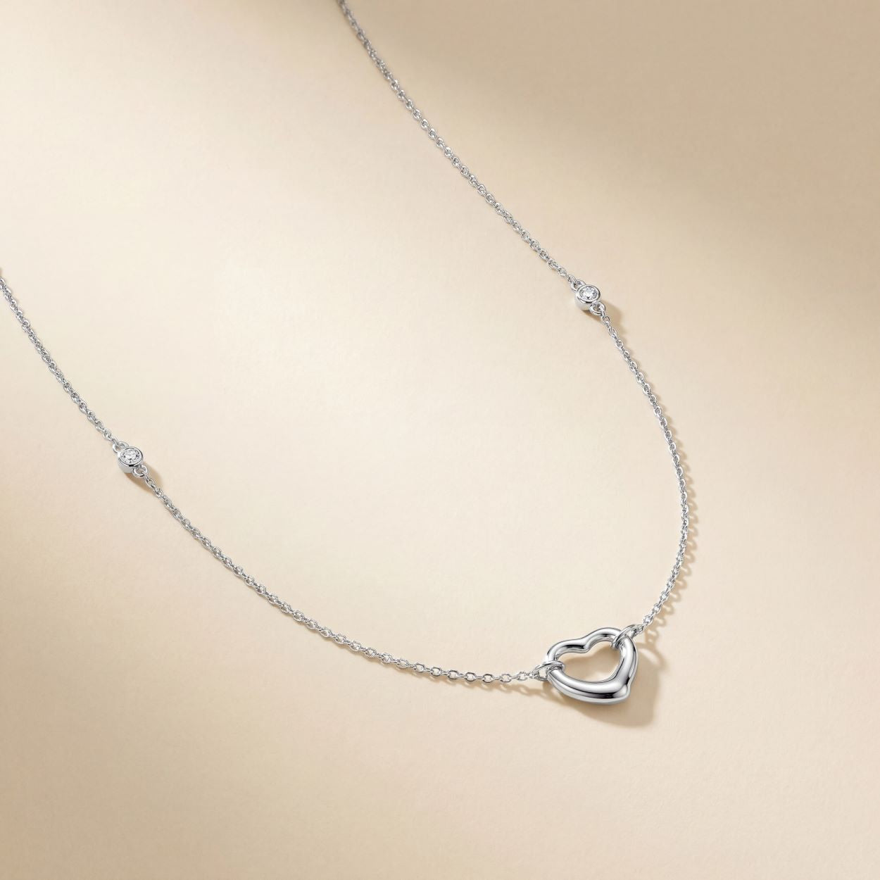 Open heart CZ by the yard Pendant